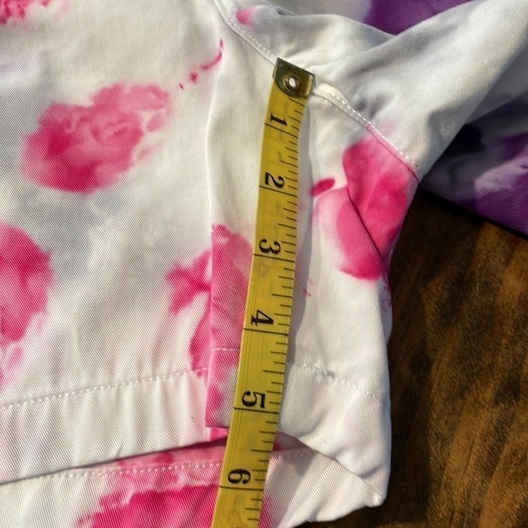 Liz Claiborne Classic Fit Size 8 hand crafted tie dyed Denim Shorts 5” boho - Picture 5 of 5